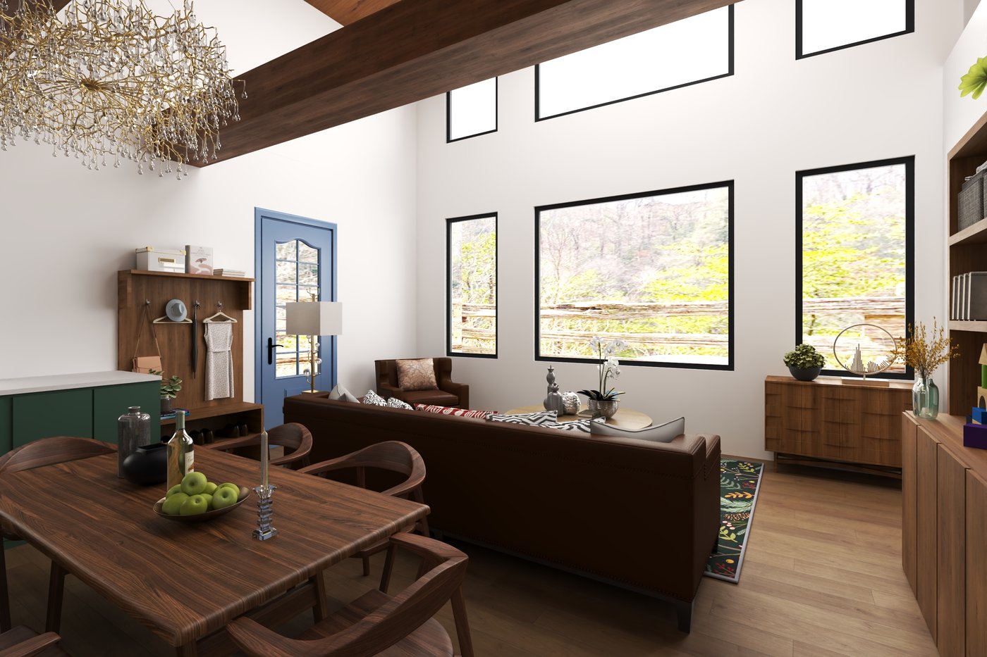Interior dining and living area